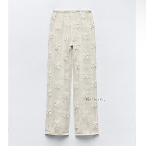 Zara Cream Crochet Pants